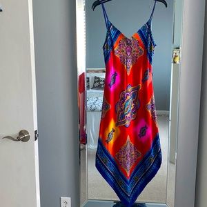 Stunning colorful Cashe dress. Size 10( run a little bit smaller)